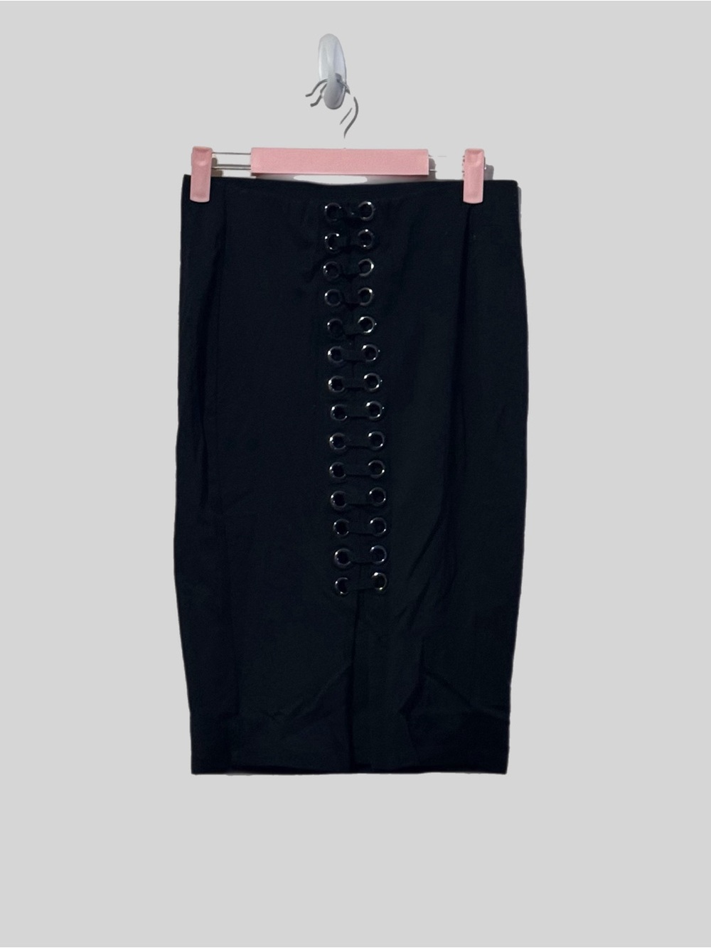 Venus (W) Black Lace Up Corset Pencil Skirt 6 Grommet Y2K Goth Whimsigoth EUC